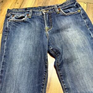 Lucky Brand Sweet Crop Mid Rise Straight Jeans Womens 8 29 Blue Stretch Denim